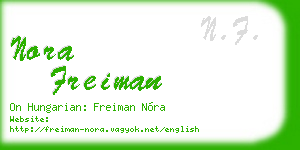 nora freiman business card